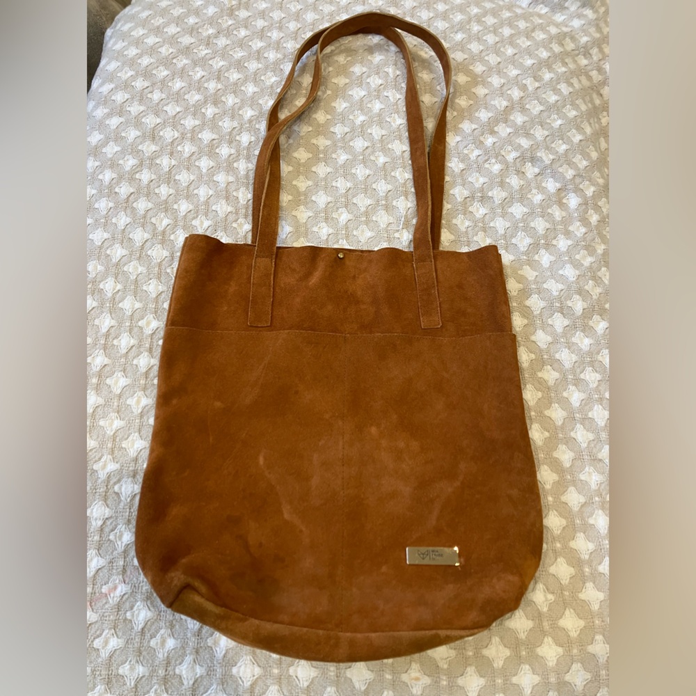 Elegant Brown Suede Tote Bag